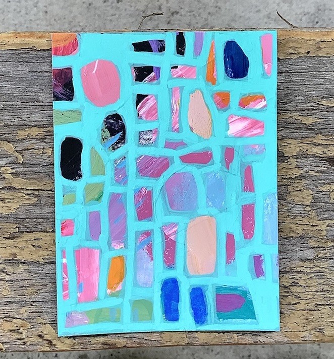 ACEO Painting Abstract Original Art Card by Kenna 2.5” X 3.5” Signed ÀTC gallery