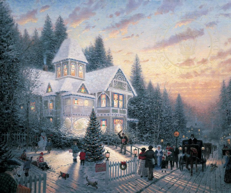Thomas Kinkade ~ Victorian Christmas ~ 20 x 24 A/P Oil on Canvas