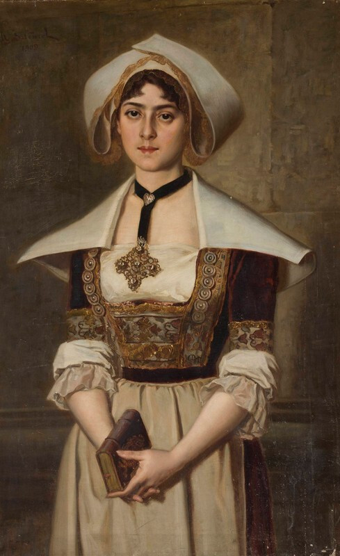 stunning oil painting handpainted on canvas-Breton woman