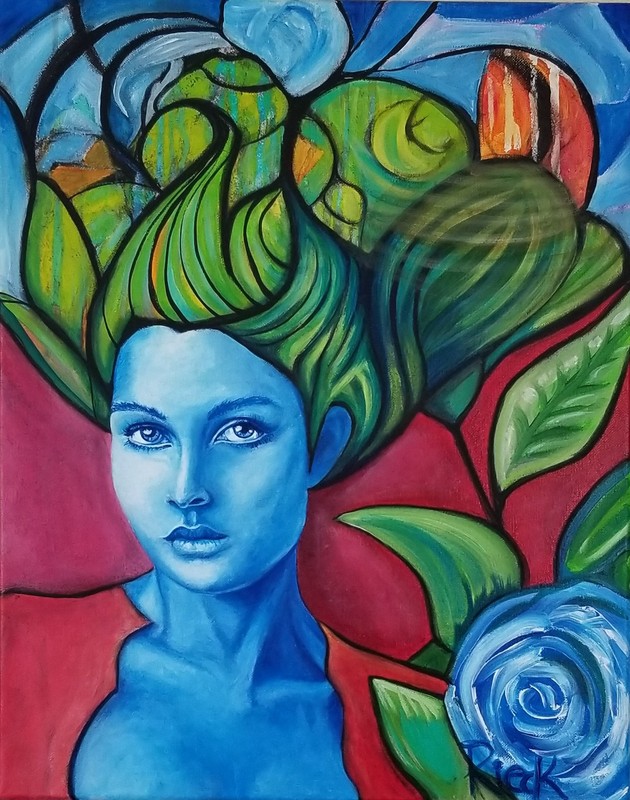 Original Fine art paining Acrylic on Stretched Canvas Multicolored