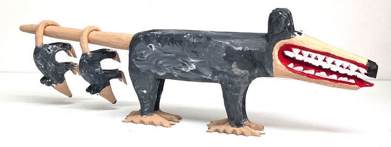 POSSUM FAMILY – WOOD CARVING by MINNIE ADKINS. (4)