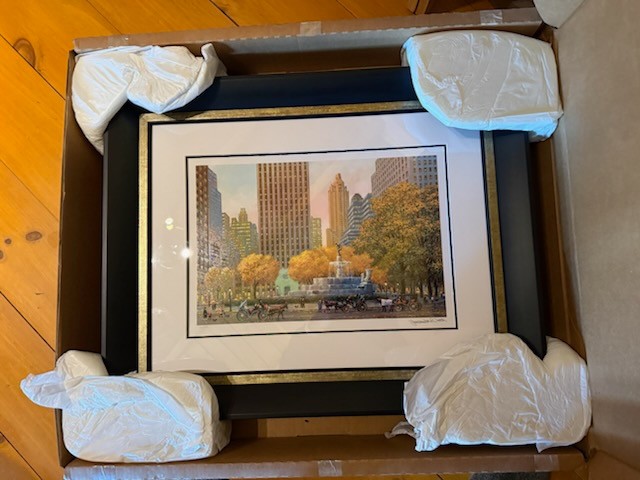 Alexander Chen, 2015 «New York Pulitizer Fountain» 17 1/2″ x 11 1/2″. Framed.