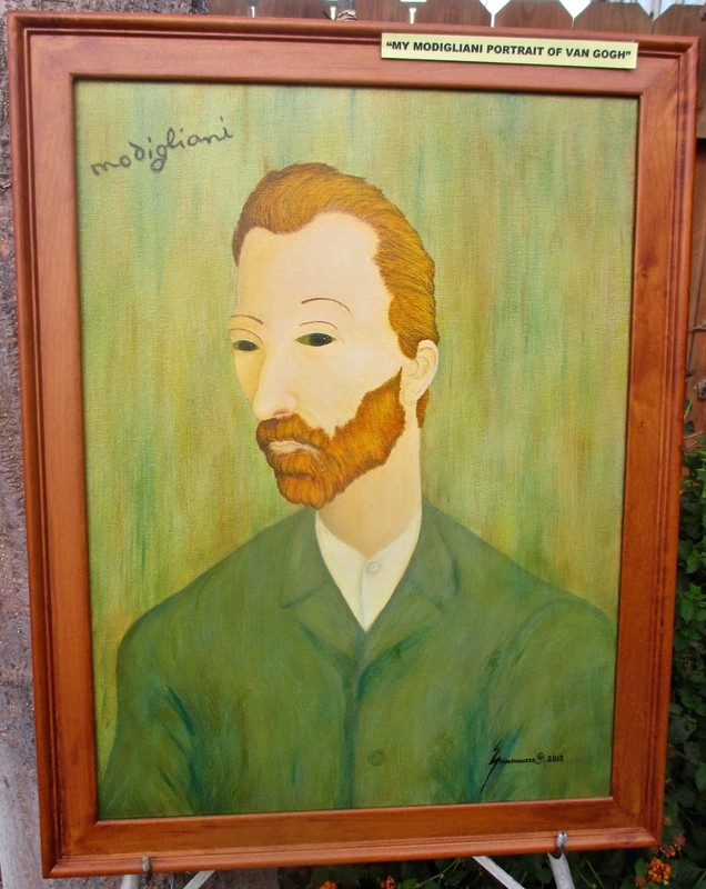MODIGLIANI RARE PORTRAIT OF VINCENT VAN GOGH UNIQUE ORIGINAL OIL PAINTING SIGNED gallery