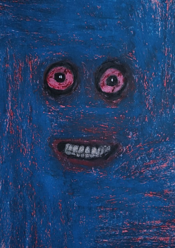 Portrait – Abstract Modern Art – Oil Chalk A4 Paper – Modern Art