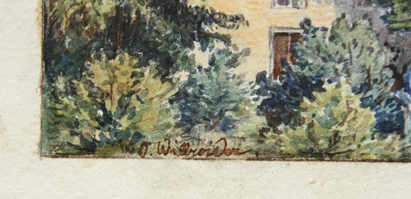 Joseph Willroider (1838-1915), signed watercolour, the Cross Gate in Ingolstadt gallery