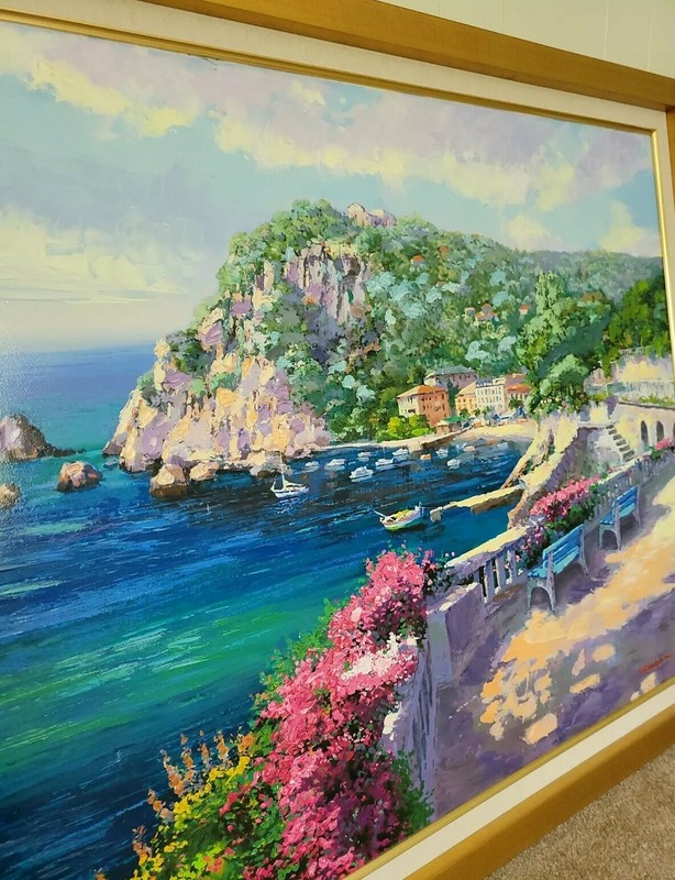 S.SAM PARK ORIGINAL "COSTA BRAVA"45×35 PAINTING CANVAS W SIGNATURE 90/325 gallery