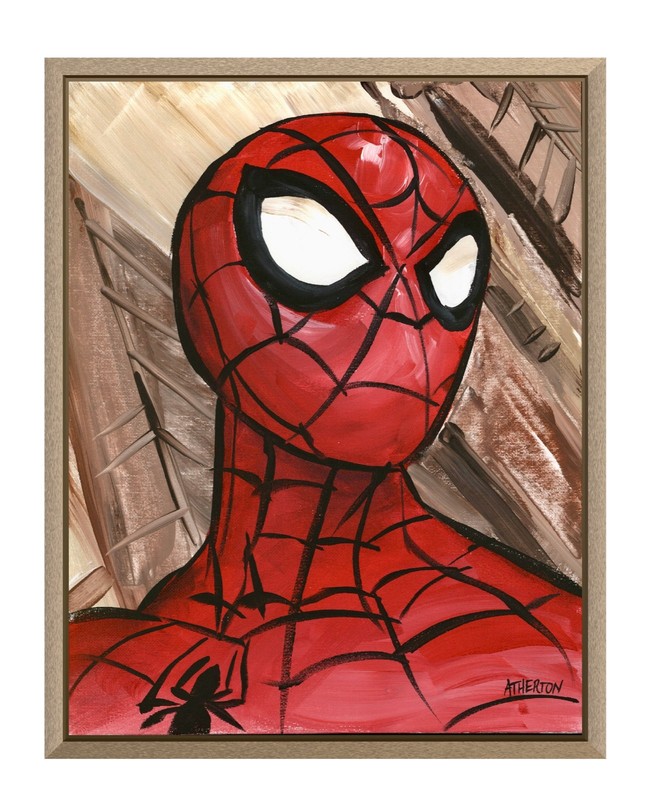 Atherton 11×14 Original Pop Art Comic Acrylic Painting «Spiderman» hand signed