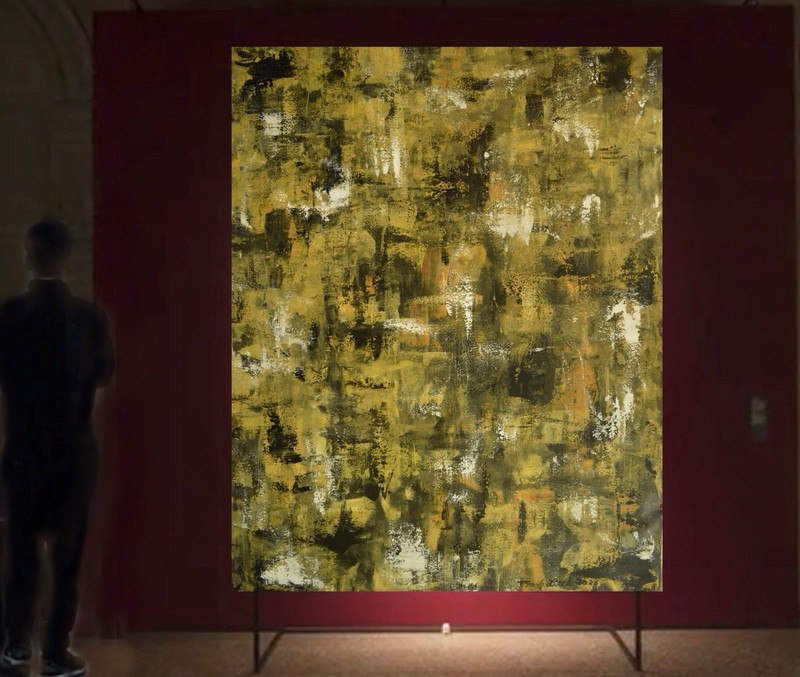 Mark Little Original ￼Giant Canvas Painting 81”X62” (6 Foot 9 inch) Abstract XX gallery