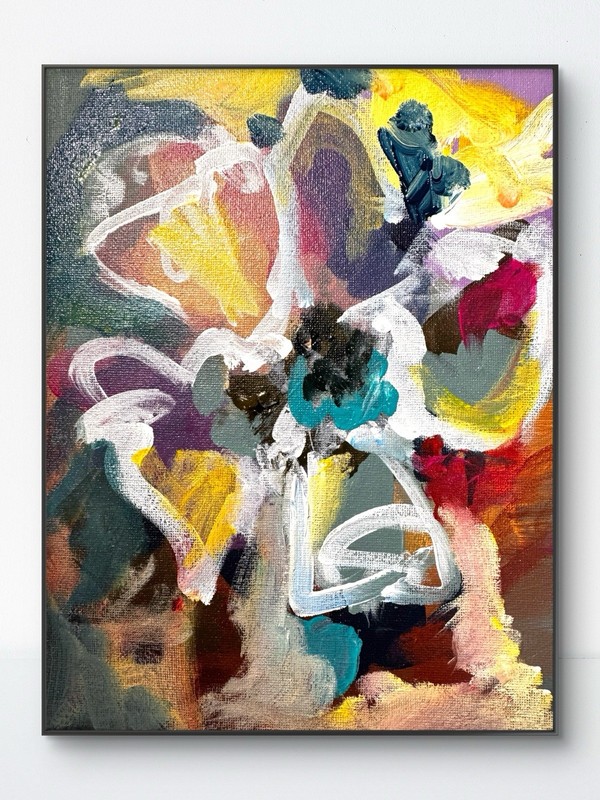 SAMATOWIC Original Abstract Expressionism 8×10 Flowers Colorful Signed Art 232