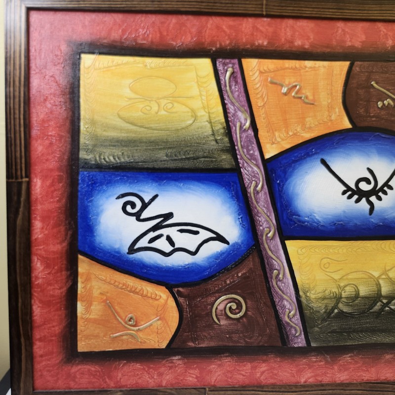 Large Hand Painted Painting Abstract 25-1/2 By 21-1/2 Inch gallery