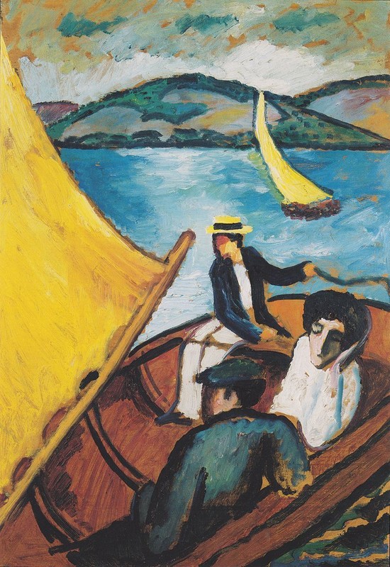 perfect oil painting handpainted on canvas»A sailing boat on the lake»@NO7821