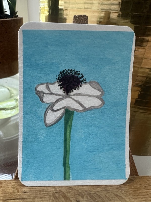 ACEO Collectible Card ANEMONE ORIGINAL Chaotic Crafting OOAK