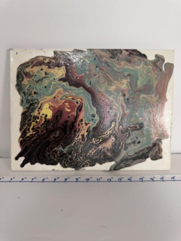 Vibrant Abstract Acrylic Pour Painting – Modern Wall Art – Resin Coated