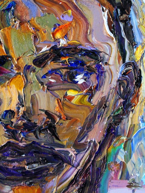 EXPECTANT FATHER Original Arthur Robins Oil PORTRAIT Expressionist African black gallery