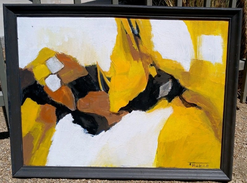 Mid Century Abstract Expressionist Landscape Painting Modernist After gallery