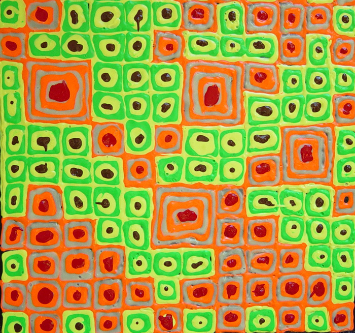 Glow-in-the-dark Modern Art Painting ORIGINAL Abstract 12×12 by Anthony Saldivar