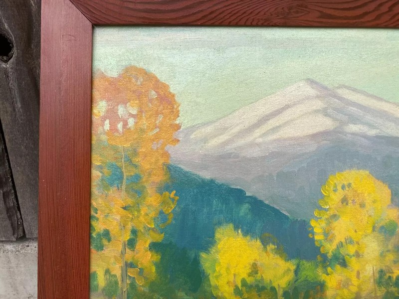 David Stirling 1941 "Autumn Pool" Signed Oil Painting Estes Park, Colorado gallery