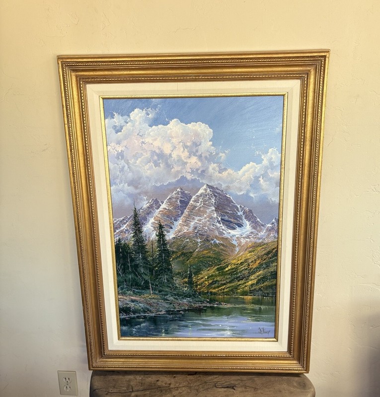 DOUG OLIVER PAINTING ORIGINAL ASPEN COLORADO SNOWMASS LANDSCAPE MOUNTAIN SKI