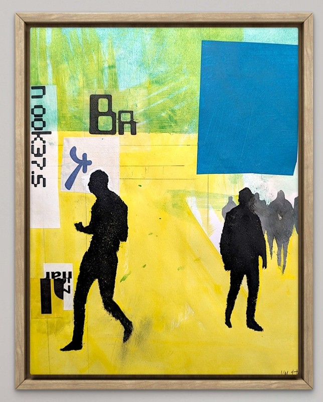 Original Painting. Mixed Media Collage on 11×14 Art Paper. ‘Transit Fragments’