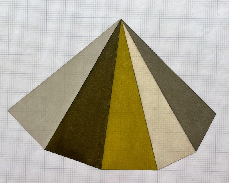 Original Vintage Abstract Geometric Oil Painting On Tracing Paper