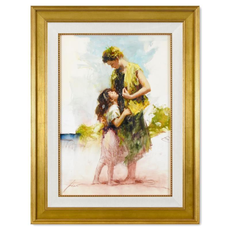 Pino (1939-2010) «Tenderness» Framed Original Oil Study on Board Hand Signed Art