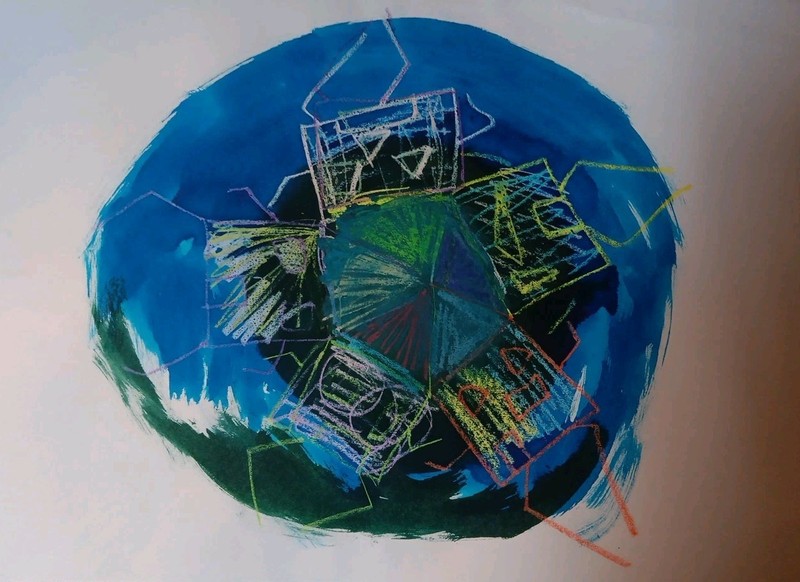 Mixed Media Painting Abstract Contemporary Art Informel Surreal Signed Decor gallery