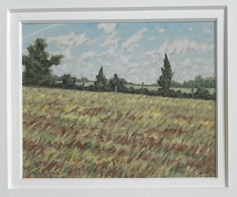 Mark R Woodie Original Artwork Pencil Signed Dated 1993 “Dry Summer Field”