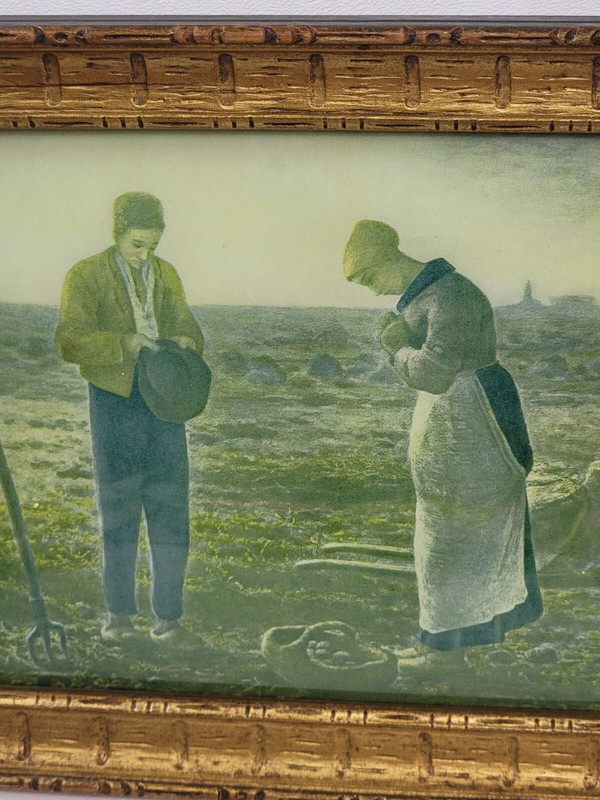 Antique The Angelus Jean Francois Millet Farmers Praying Framed (Concaved) 8x10 gallery