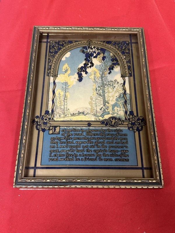 House By The Side Of The Road Reverse Painted Glass Sam Walter Foss Poem Read
