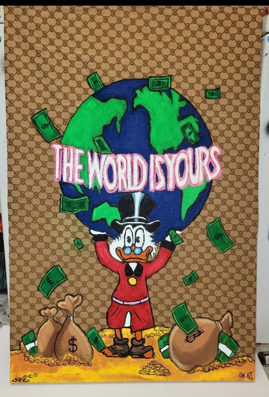 Ghost Original Scrooge McDuck Painting ‘The World Is Yours’