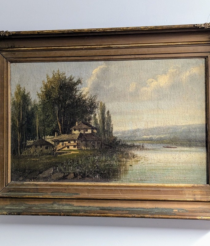 RARE Fine Antique Possible River School Landscape Oil Painting – Signed,…