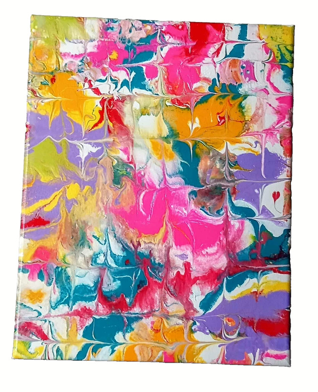 11×14 Original Acrylic Pour Painting Abstract Art signed canvas