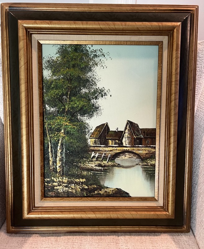 VTG 1980’S FRAMED ORIGINAL OIL ~ ARTISTIC INTERIORS ~ CERTIFIED