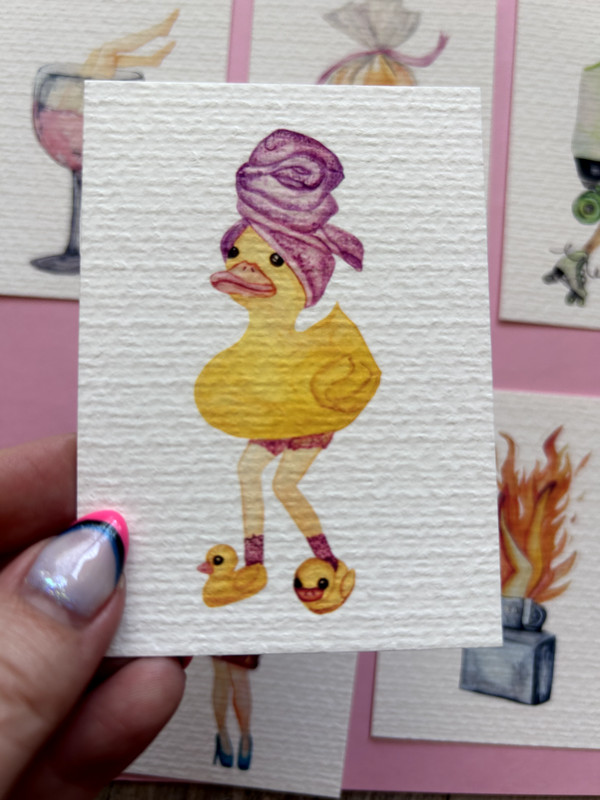 ACEO Edition- Print Sawyer Crane Leg Series Rubber Duck bathroom funny humor