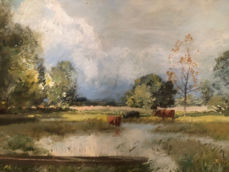 "CATTLE IN A MEADOW" SIR DAVID MURRAY RA (1849-1934) ORIGINAL SIGN OIL PAINTING. gallery