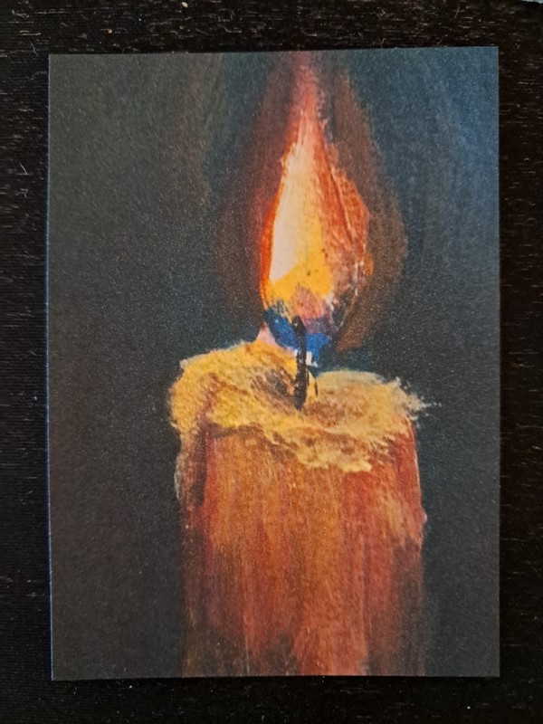 ACEO Candle Burning Fire Moody Art Painting | Heartandhorizonart