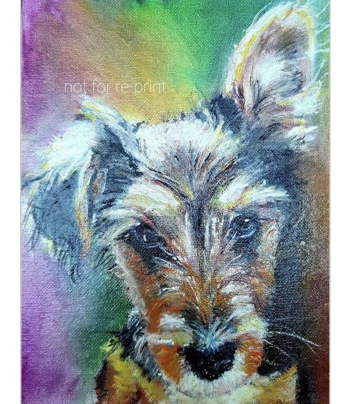 Custom Pet Portrait Original Oil Painting Yorkshire Terrier Dog Puppy Pupper