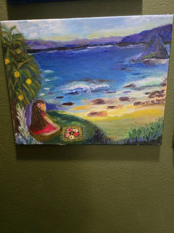 Hawaiian Folk Art Girl at Beach gallery