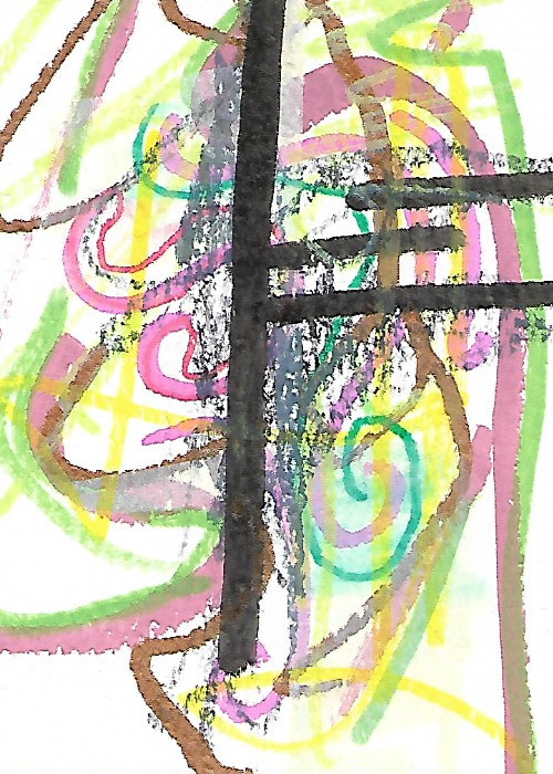 ACEO ATC CARD «Backrooms 5» Original Abstract Painting 2.5×3.5