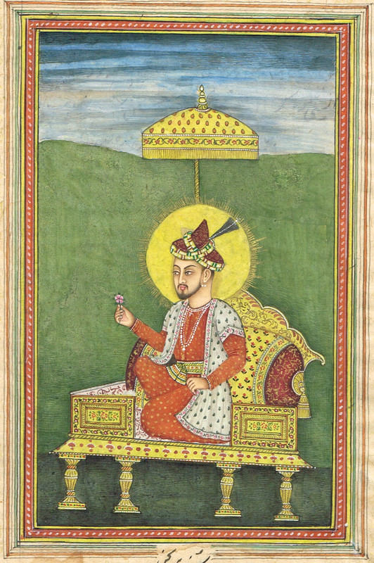 Portrait Painting Of Mughal Emperor Babur On Paper For Real Gold Artwork6.25X9" gallery