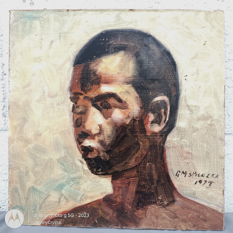 G M Spicuzza Detroit Scarab WPA Artist "Study Black Boy" Portrait oil Painting gallery