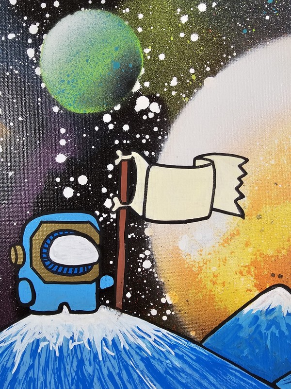 Original Signed Jacob Gardner Painting 20x16 Canvas - Modern Space Art 2023 gallery