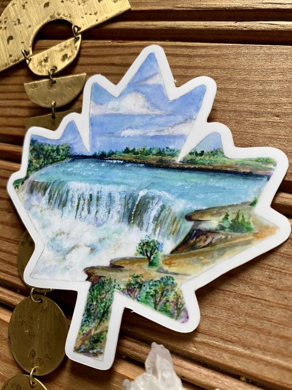 Canada Maple Leaf Niagra Falls Sticker Artwork Decal Gift Map Travel Landscape gallery