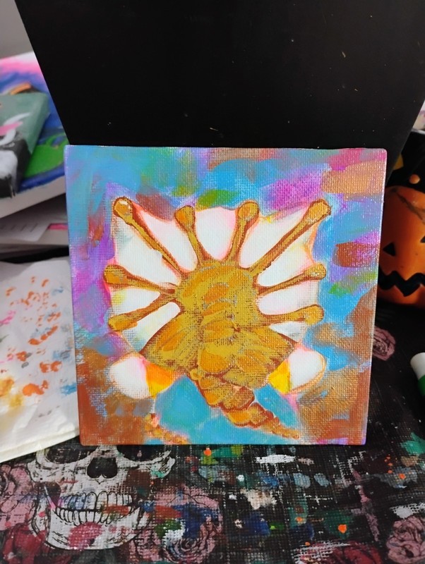 Original Hand-Painted Hello Kitty Face Hugger Cartoon Acrylic Canvas gallery