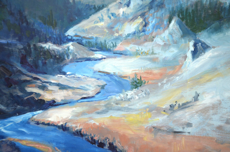 Mountain Landscape Oil Painting Phil Winninghoff True Grit 18x26 Listed Signed gallery