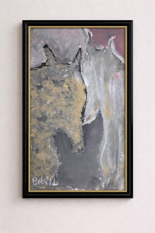 Two Horses in Love #6 Expressive Acrylic Painting Romantic Modern Art