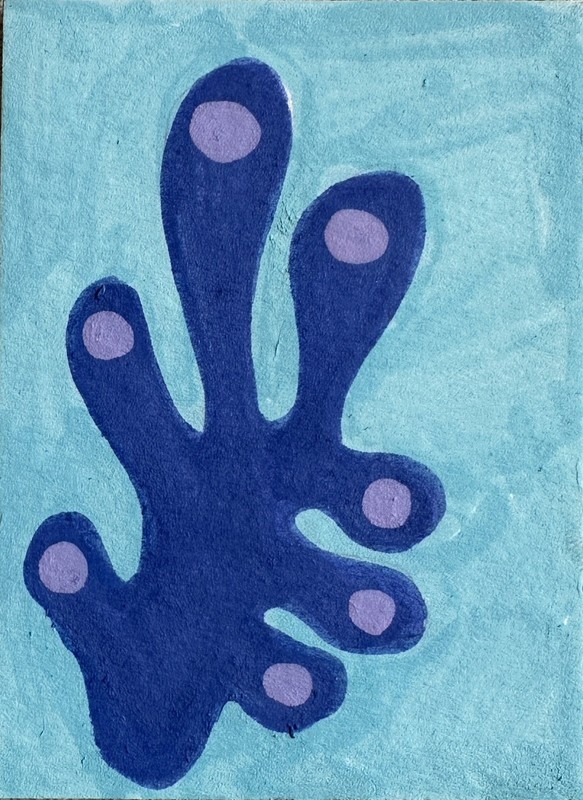 ACEO Original Acrylic Abstract Coral Reef Mini Art by Bri Sander 3.5 x 2.5” OOAK