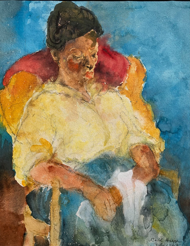 Cecil Higgs (South African,1898–1986) Rarity Expressionism Watercolor Painting gallery