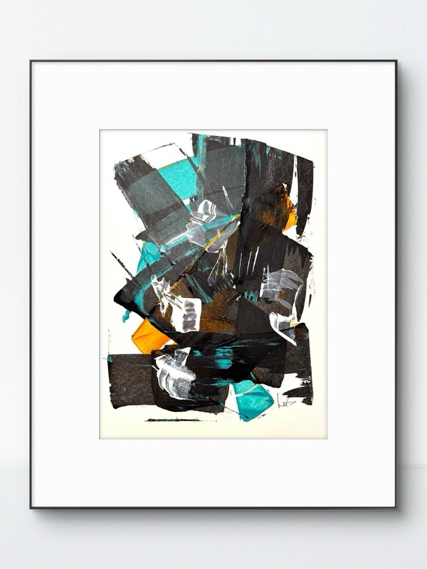 SAMATOWIC Original Abstract 9×12 Paper Hand Drawn Signed Living Room Decor 24