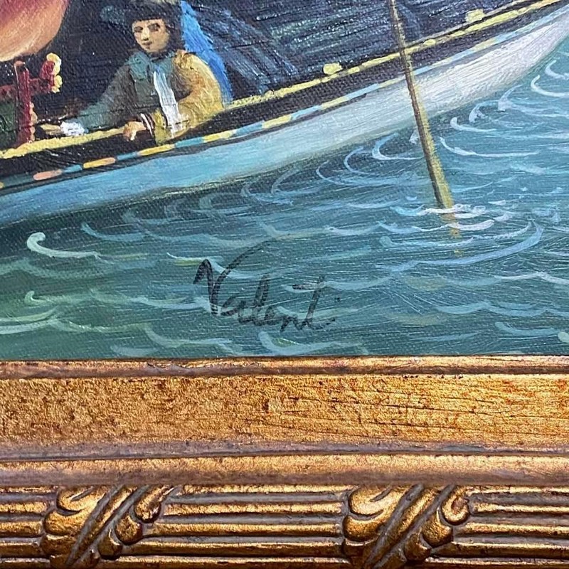 Venice Italy Antique Styled Frame Signed Painting After Canaletto St. Mark's Sq gallery